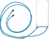 Samsung Galaxy A20e hoesje met koord - transparant hoesje met koord Licht Blauw