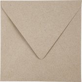 Gerecyclede envelop, afmeting envelop 16x16 cm, 120 gr, naturel, 50 stuk/ 1 doos