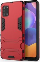 Samsung Galaxy A31 Hoesje Hybride Back Cover met Kickstand Rood