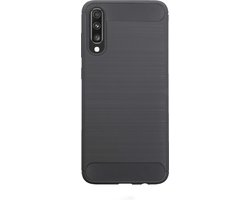 BMAX Carbon soft case hoesje geschikt voor Samsung Galaxy A70 / Soft cover / Telefoonhoesje / Beschermhoesje / Telefoonbescherming - Grijs