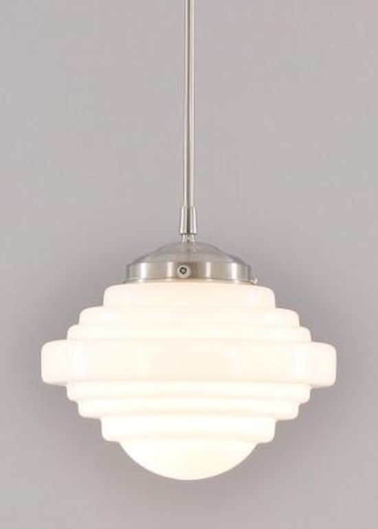 Art Deco York hanglamp opaalglas diameter ⌀ 25 - schoollamp jaren20 jaren30  | bol