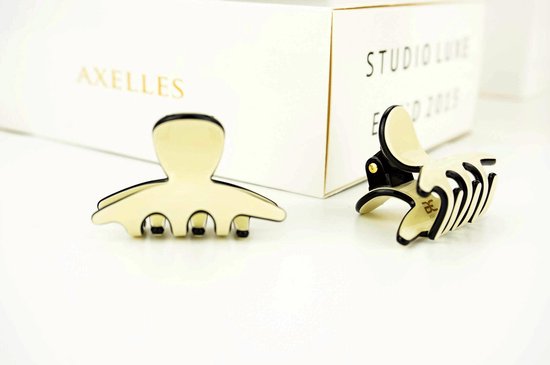 Luxe Haarklem 4 cm | Sierklem, 2-set in geschenkdoos (gebroken-wit)