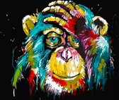 Schilderen op Nummer Aap Monkey 40x50 Volwassenen & Kinderen - Kleuren op Nummer - Paint by Number - Hobbypainting.nl®