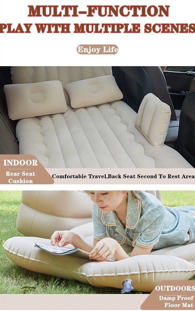 Goodies and Living Groothandel Reisbed Auto Opblaasbaar Bed Multifunctionele Auto Opblaasbare Bed thumbnail 2