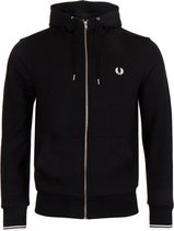 Fred Perry hoodie sweatvest - hooded zip jacket - zwart -  Maat: XL