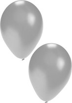 Zilveren ballonnen 50 stuks | Ballonnen zilver voor lucht en helium