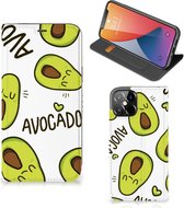 Mobiel Bookcase Valentijn Cadeautje Haar iPhone 12 Pro Max Smart Cover Hoesje Avocado Singing