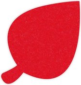 Blad vilt onderzetters  - Rood - 6 stuks - 9,5 x 9,5 cm - Tafeldecoratie - Glas onderzetter - Cadeau - Woondecoratie - Woonkamer - Tafelbescherming - Onderzetters Voor Glazen - Keukenbenodigdheden - Woonaccessoires - Tafelaccessoires
