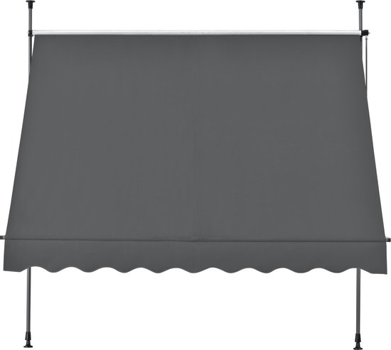 Auvent orientable - gris - 250x118x205-300 cm