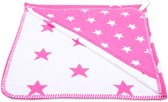 Baby's Only Gebreide wikkeldeken - Omslagdoek baby Star - Fuchsia/Wit - 75x75 cm - Geschikt voor drie- en vijfpuntsgordel