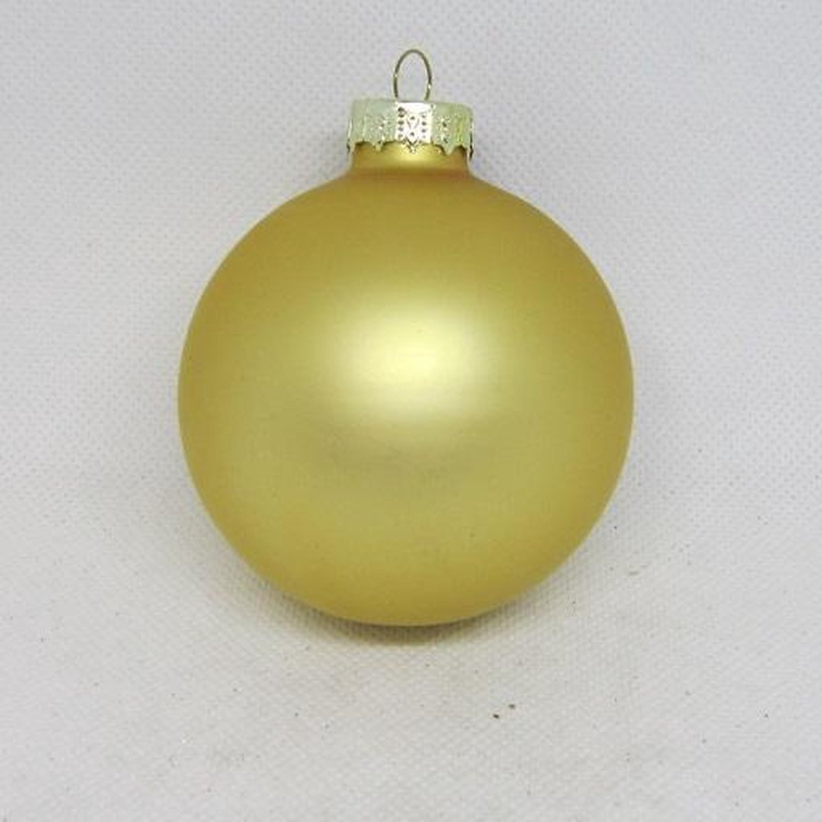 Kerstbal, mat-goud, mix-maten, 5 stuks: Ø 4 t/m 6 cm