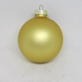Kerstbal, mat-goud, mix-maten,  5 stuks: Ø 4 t/m 6 cm