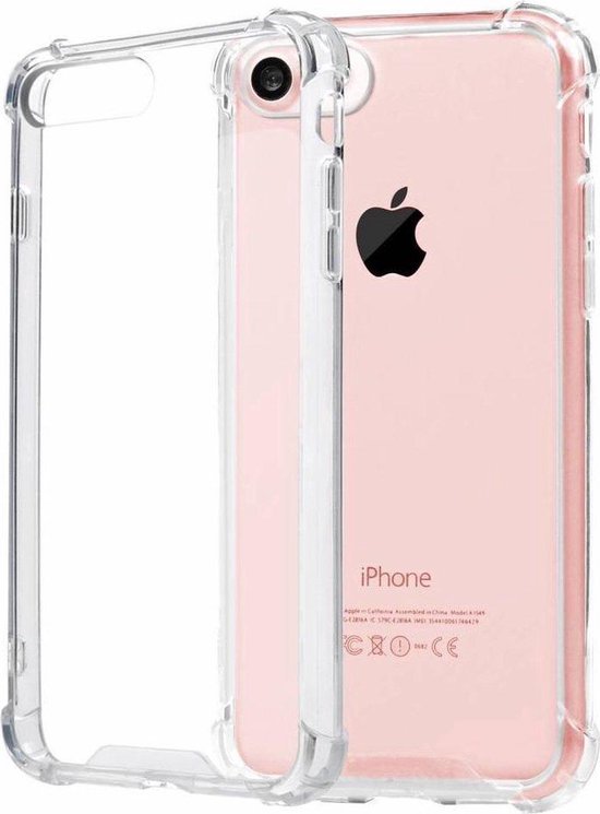 Pearlycase Transparant tpu siliconen case backcover hoesje voor iPhone 8 Plus (verstevigde randen)
