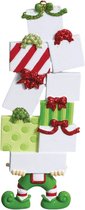Personaliserbare kerstversiering / ornament voor in kerstboom | acht pakjes dragende elf | personaliseerbaar kerstcadeau | kerstgeschenk met naam