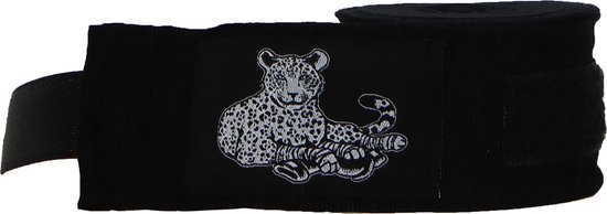 ORCQ Leopard boxing handwraps- Boks Wraps - Boksbandages - Kickboks bandage - Paar - 250cm Zwart - Orcq