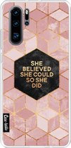 Casetastic Huawei P30 Pro Hoesje - Softcover Hoesje met Design - She Believed She Could So She Did Print