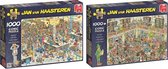 Jan van Haasteren Puzzelbundel - 2 stuks - Kassa Erbij! 1000 stukjes & De Bibliotheek 1000 stukjes