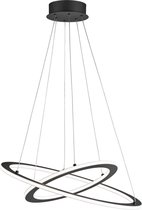 LED Hanglamp - Trion Duban - 40W - Warm Wit 3000K - Dimbaar - Rond - Mat Zwart - Aluminium