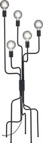 LED Vloerlamp - Trion Conar - E27 Fitting - Rond - Mat Zwart - Aluminium - BES LED