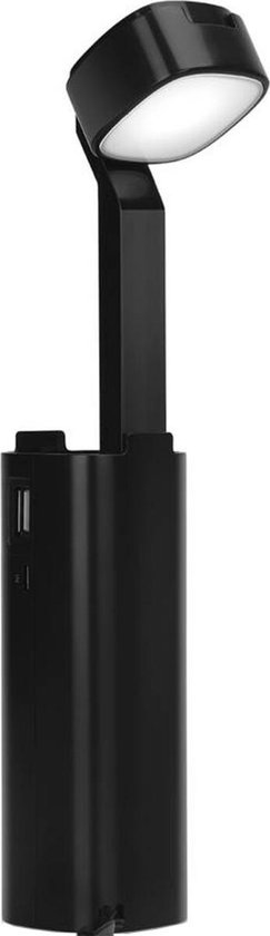 LED Bureaulamp - Aigi Cluno - 3W - USB Oplaadfunctie - Natuurlijk Wit 4500K - Dimbaar - Rechthoek - Mat Zwart - Kunststof LED Bureaulamp - Aigi Cluno - 3W - USB Oplaadfunctie - Natuurlijk Wit 4500K - Dimbaar - Rechthoek - Mat Zwart - Kunststof