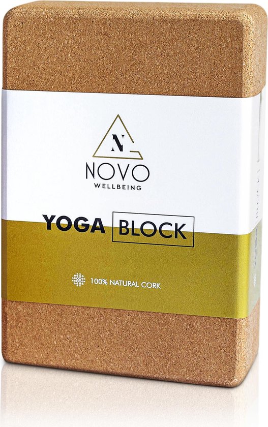 Yoga Blok |100% Kurk | Stabiliteit Anti slip Grip | 22,5 x 15 x 7.5 cm