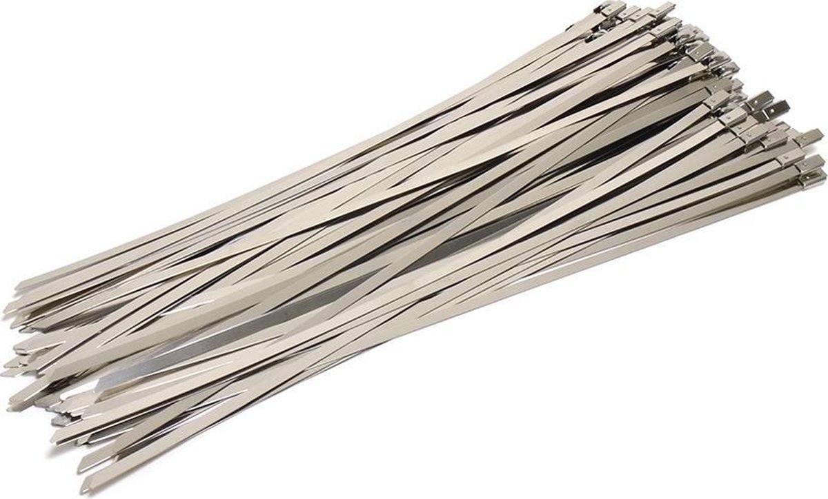 RVS Kabelbinders 4,6 x 300 mm - zak 100 stuks - Tiewraps - Binders