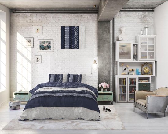 Sleeptime Elisabeth - Dekbedovertrekset - Tweepersoons - 200x200/220 + 2 kussenslopen 60x70 - Donker Blauw van Merkloos — afbeelding 4