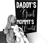 Kinderkamer tekstbord-papa's meisje mama's wereld-babykamer-kinderkamer-60x40 cm lxb