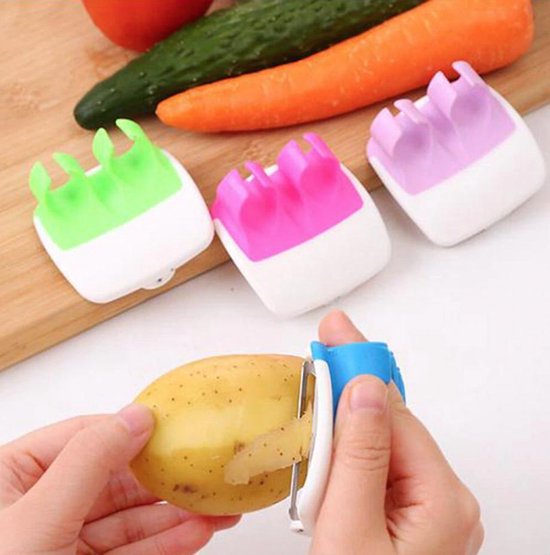 Dunschiller | veilig en kindvriendelijke dunschiller | Keuken schiller | Aardappelschiller | Aardappel fruit groente mesje | Vinger Peeler | Vingerschiller voor kinderen | Palm schiller | hand schiller - Merkloos