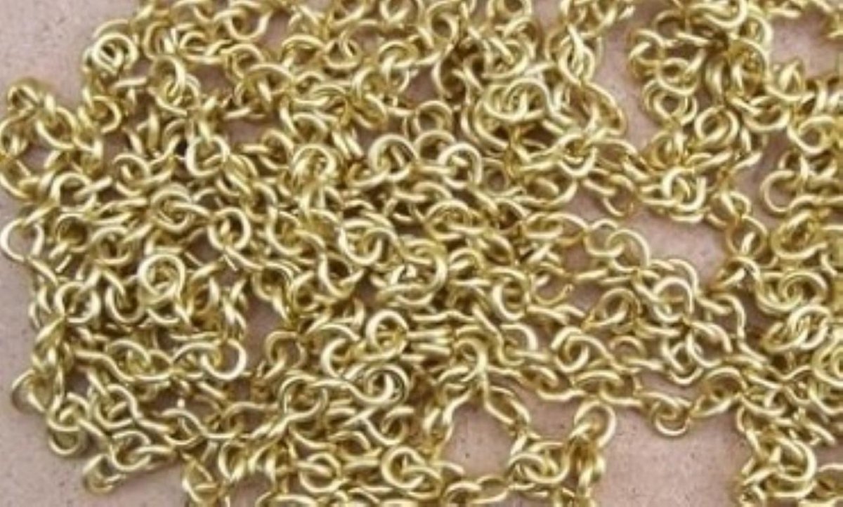 TQ4U ketting | schakelketting -model klok- | messing | per meter
