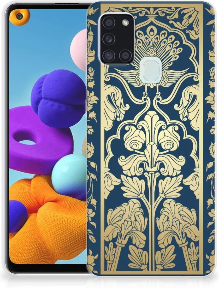 Samsung Galaxy A21s TPU Case Beige Flowers