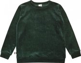 HEBE - sweater cotton velvet - emerald green - Maat 98/104