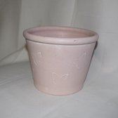 Bloempot, pastel roze met vlinders, 16 x Ø 20 cm