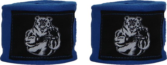 Foto: Orcq bear boxing handwraps boks wraps boksbandages kickboks bandage paar 450cm blauw