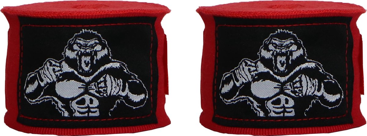 ORCQ Gorilla boxing handwraps- Boks Wraps - Boksbandages - Kickboks bandage - Paar - 450cm Rood