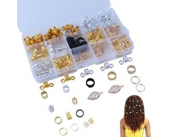 180 Stuks Haar Dread Vlechten Dreadlock Verstelbare Kralen Manchetten Haar Clips Accessoires - DIY