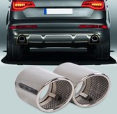 Chrome Rvs Uitlaat sierstuk Trim Eindstuk geschikt voor Audi Q7 2006 t/m 2013 3.0 4.2 Tdi V8 Fsi S Line Auto Accessoires