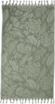 Hamamdoek met Badstof - Mosterd Groen - 90x170cm