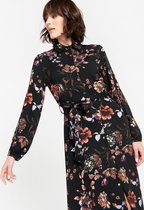 LOLALIZA Maxi hemd jurk met bloemen - Roze - Maat 42