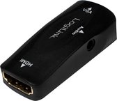 HDMI naar VGA + 3,5mm Jack adapter met HDCP - compact / zwart