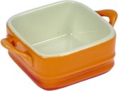 Cosy & Trendy Mini-gratinschoteltje - Oranje - 7x7cm - Porselein - (set van 4) En Yourkitchen E-kookboek - Heerlijke Smulrecepten