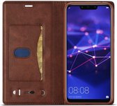 LC.IMEEKE Huawei Mate 20 Lite Retro Portemonnee Hoesje Kunstleer Bruin