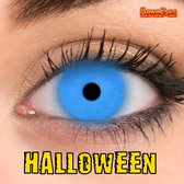 Halloween Actie Kawaeyes Kleurlenzen Fluo Blue - Incl. Lenzenvloeistof en Lenzendoosje