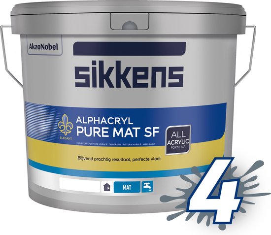 Behandeling patroon waterval Sikkens Alphacryl Pure Mat SF 10 liter - Wit | bol.com