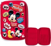 Étui Disney Mickey Mouse Junior 14 X 21 Cm Polyester / Eva Rouge