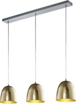LED Hanglamp - Hangverlichting - Trion Onutia - E14 Fitting - 3-lichts - Rechthoek - Mat Goud - Aluminium - BES LED