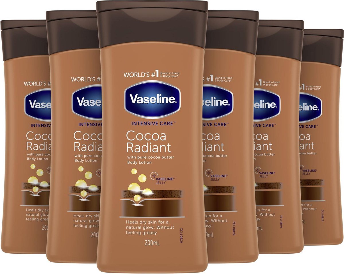 Vaseline Cocoa Body Lotion - 6 x 200 ml - Pack économique | bol.com
