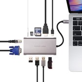 Hub USB C 11-en-1 PEPPER JOBS vers HDMI TCH-11 - Chargeur USB C 100W - USB C vers Ethernet - USB C vers 3 55 mm - Adaptateur USB C