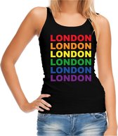 Regenboog London gay pride / parade zwarte tanktop voor dames - LHBT evenement tanktops kleding L