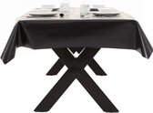 Buiten tafelkleed/tafelzeil zwart 140 x 200 cm rechthoekig - Tuintafelkleed tafeldecoratie zwart - Unikleur tafelkleden/tafelzeilen zwart